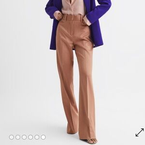 REISS Luna Premium Suit Wide Leg Trousers in Rose NWOT MSRP $330